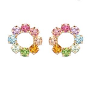 LOREN HOPE
KALEIDOSCOPE RAINBOW HOOP EARRINGS